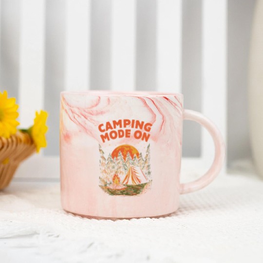 Camping Mode On Wildlife Nature Lover Outdoor Tree Marble Mugs