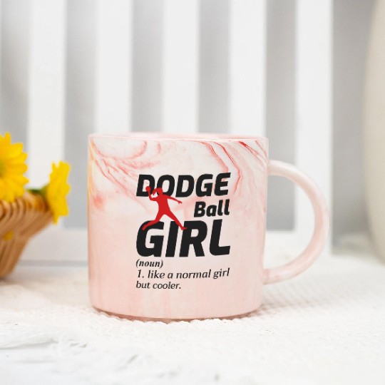 Dodgeball Girl Player Coach Team Sports Funny Marble Mugs