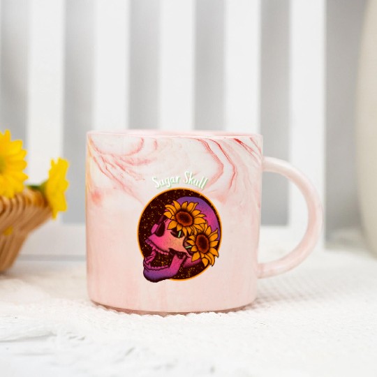 Sugar Skull Marble Mugs