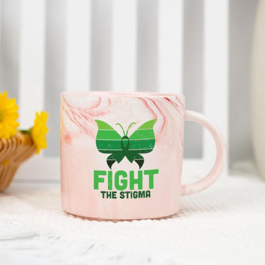 Fight The Stigma Butterfly Mental Health Marble Mugs