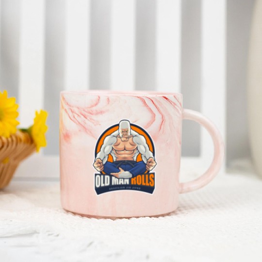 Old Man Rolls Gorilla Jiu Jitsu Fighter Marble Mugs