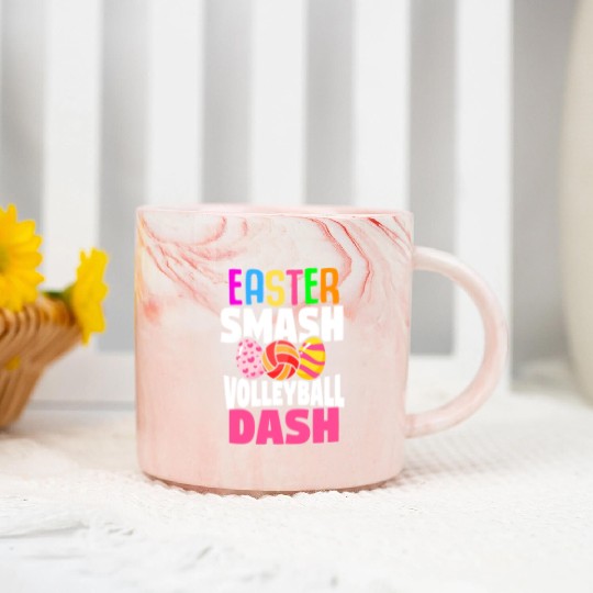 Easter Volleyball Bunny Holiday Rabbit Sport Marble Mugs