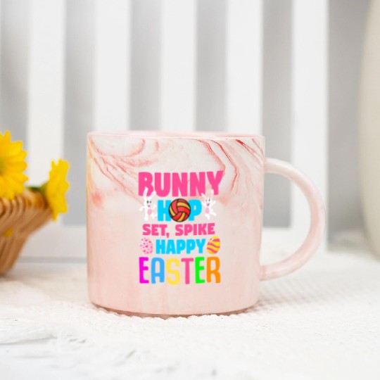Easter Volleyball Bunny Holiday Rabbit Sport Marble Mugs