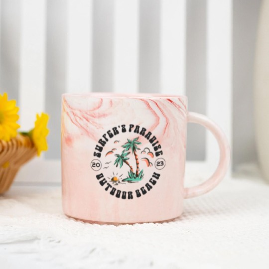 Surfer's Paradise Outdoor Beach 2023 Marble Mugs