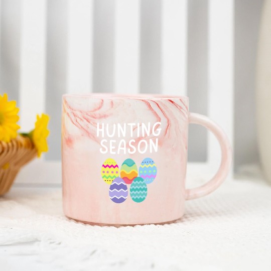 Hunting Season Eggs Funny Easter Day 2023 Egg Hunt Marble Mugs