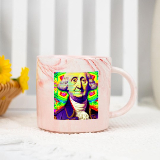 Trippy George Washington Marble Mugs
