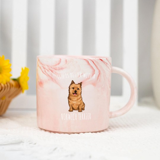 Life Is Better With A Norwich Terrier Dog Lover T Marble Mugs