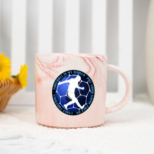 I Love Football Marble Mugs
