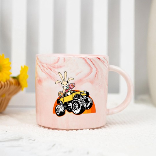 aster Rabbit Offroad Vehicles Truck Retro Marble Mugs