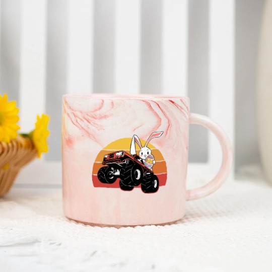 aster Rabbit Offroad Vehicles Truck Retro Marble Mugs