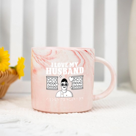 Blindness i love my husband blindness awareness Marble Mugs
