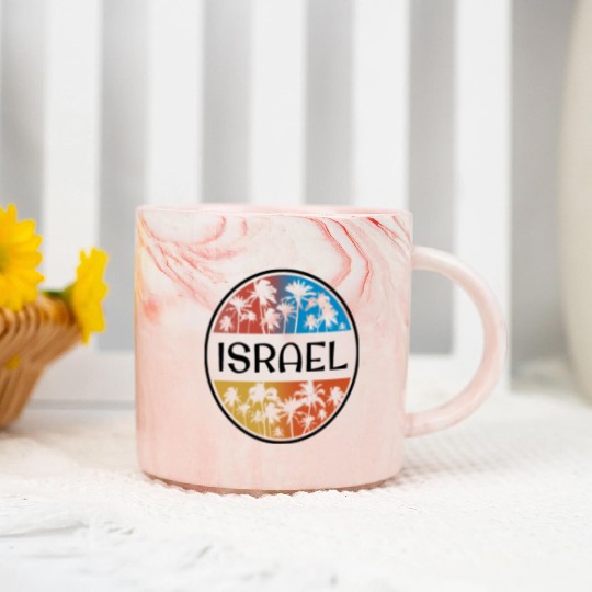 Israel Palm Tree Stylish Vacation Souvenir Marble Mugs