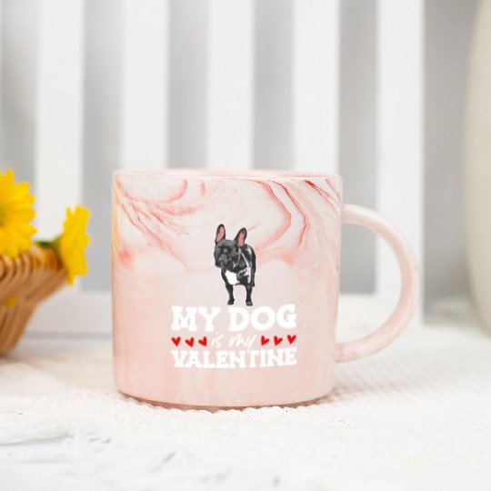 My Dog Is My Valentine Date Cute Doggy Marble Mugs