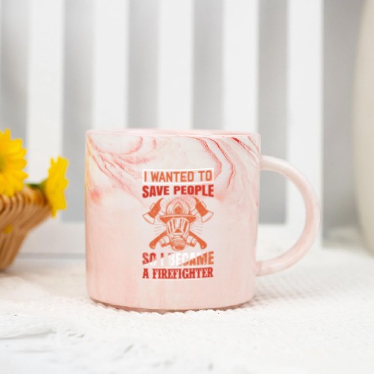 Wanted To Save People FireFighter Marble Mugs