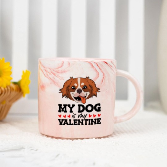 My Dog Is My Valentine Date Cute Doggy Marble Mugs