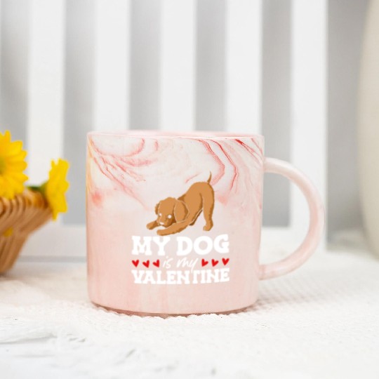 My Dog Is My Valentine Date Cute Doggy Marble Mugs