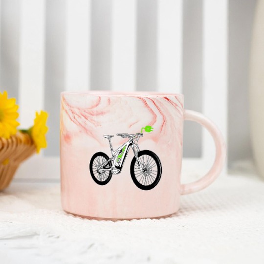 Cycling Cyclist E Bike Marble Mugs