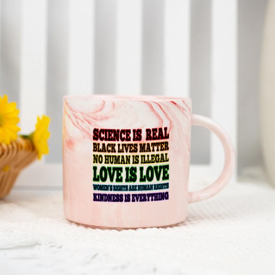Science is Real Black Lives Matter Love is Love Marble Mugs