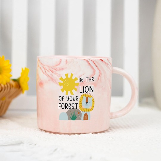 Be the lion in your forest cute lion with sun Marble Mugs