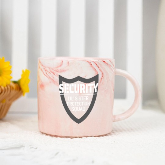 Security Lil' Sister Protection Squad Big Brother Marble Mugs