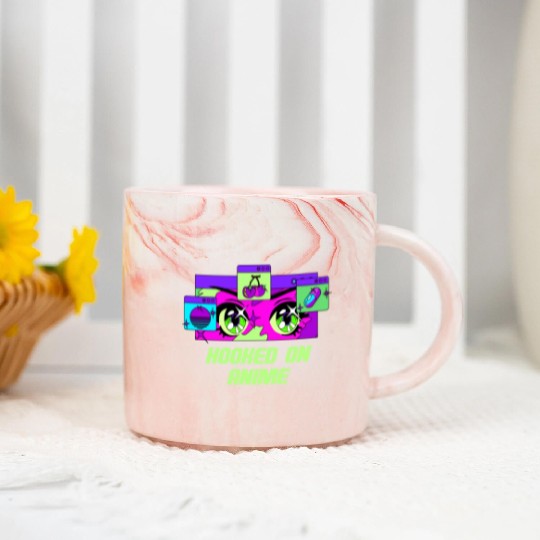 Hooked on Anime Japanese Kawaii Japan Cute Anime L Marble Mugs