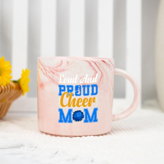 LOUD AND PROUD CHEER MOM Marble Mugs