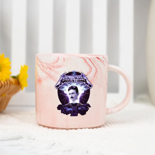 Nikola Tesla Heavy Metal Electricity by gnarly Marble Mugs