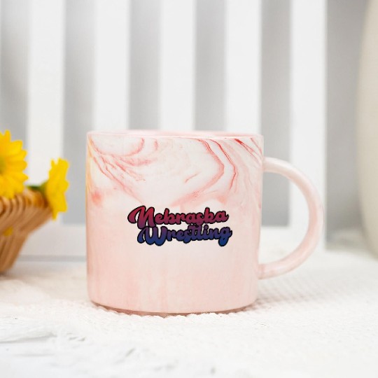 Nebraska Wrestling (USA Colors) Marble Mugs