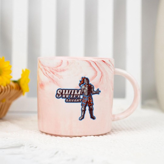 Swim Savant | Knight With Swim Trunks Marble Mugs