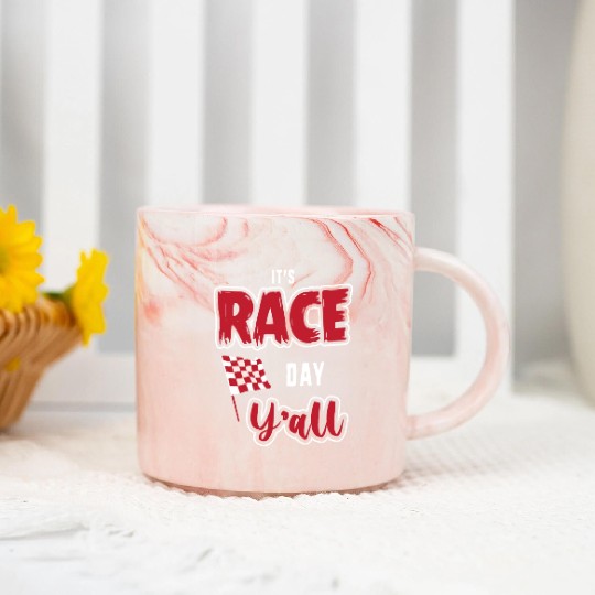 Its Race Day Yall Funny Dirt Track Racing Marble Mugs