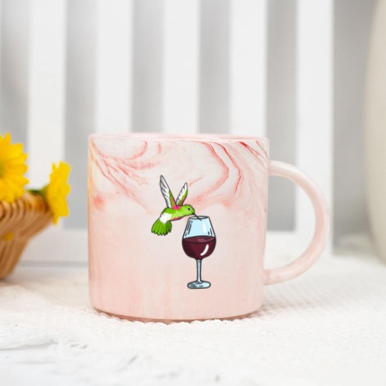 Hummingbird Drinking Wine Birdwatching Hummingbird Marble Mugs