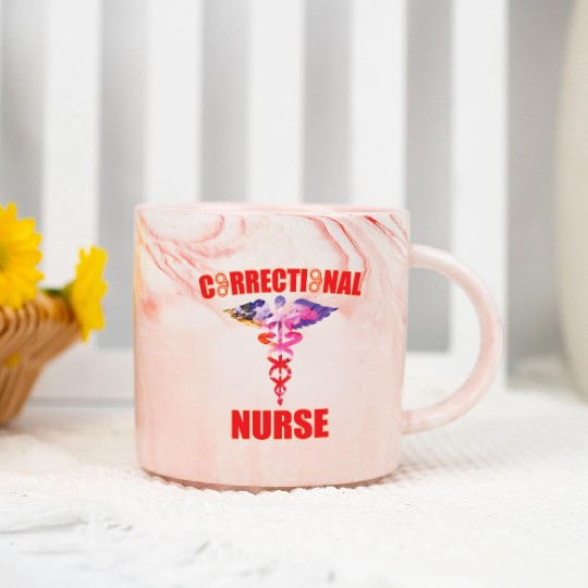 Great Correctional Nurse Design Prison Nurse Marble Mugs