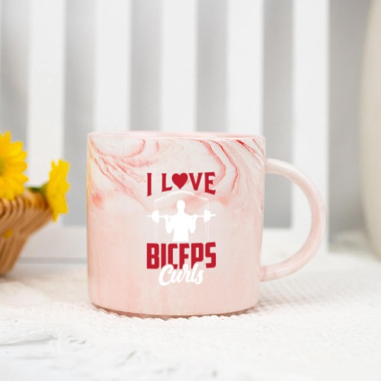 I Love Biceps Curls Curl Sayings Muscle Workout Marble Mugs
