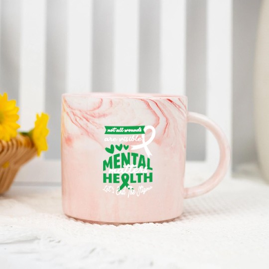 May Green Mental Health Awareness End Stigma Marble Mugs