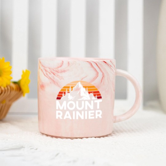 Mount Rainier Mountaineer Summit Sport Hiking Marble Mugs