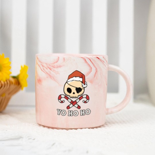Santa Pirate Funny Christmas - Yo Ho Ho, Pirate Marble Mugs