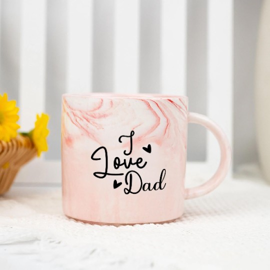 I Love Dad Marble Mugs