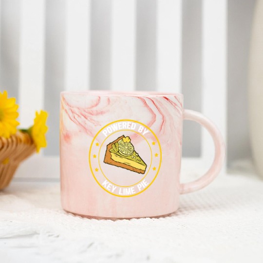 Powered By Key Lime Pie Pies Lover Marble Mugs