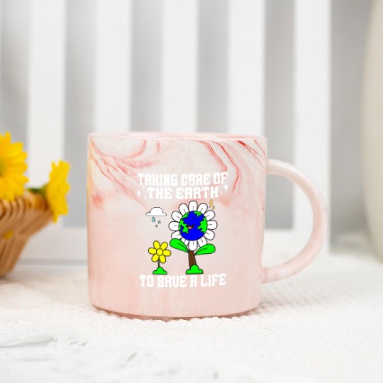 Taking care of the earth to save a life Earth day Marble Mugs