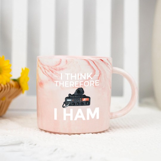 Think Therefore Ham Radio nostalgia Marble Mugs