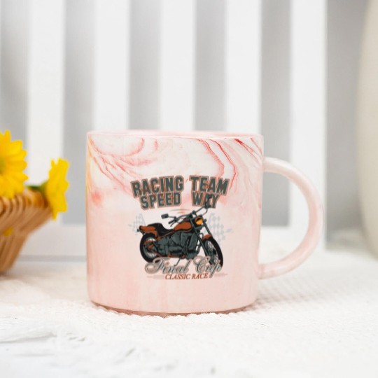 MOTORCYCLE, RACING TEAM SPEED WAY Marble Mugs