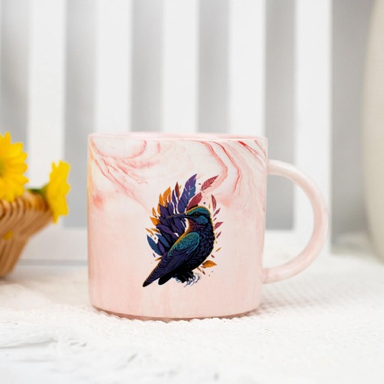 Nature Lovers - Charming Hummingbird Marble Mugs