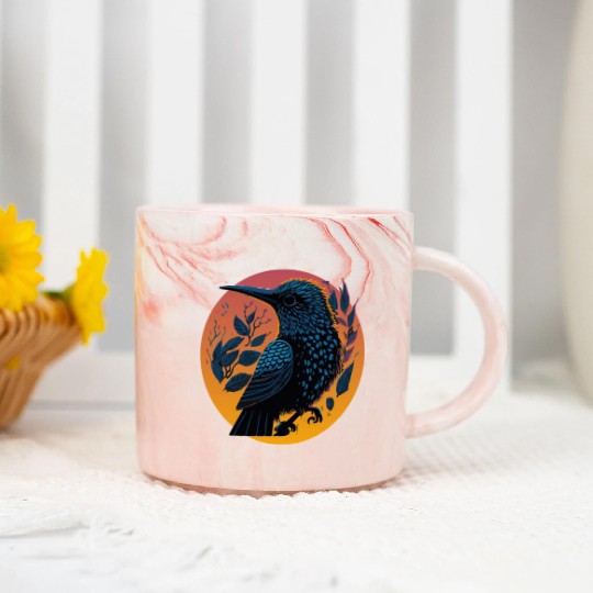 Nature Lovers - Charming Hummingbird Marble Mugs