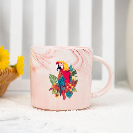 Macaw Parrot for a Bird Lover Animal Lover Marble Mugs