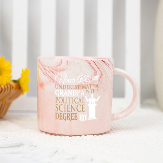 Power Grandpa With Political Science Degree Marble Mugs