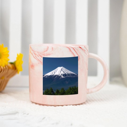 Mount Fuji Japan Panorama Souvenir Travel Trip Marble Mugs