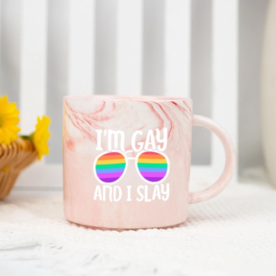 Gay Rights Rainbow Pride Month LGBTQ Gay Pride Marble Mugs