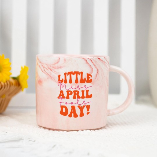 Little Miss April Fools Day Marble Mugs
