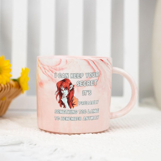 Keep A Secret, Too Lame To Remember Marble Mugs