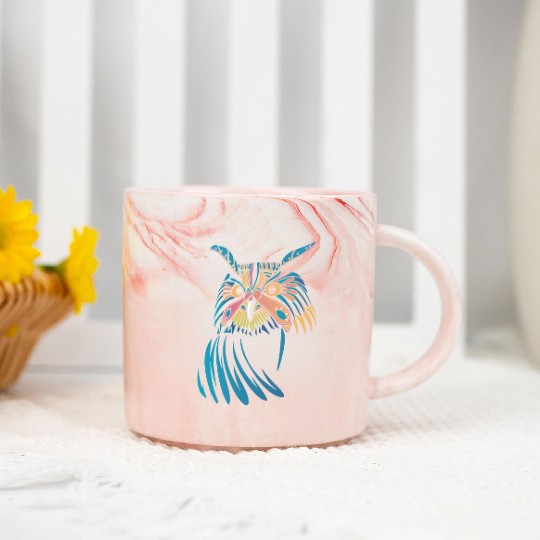Colorful Owl Bird Nature Marble Mugs